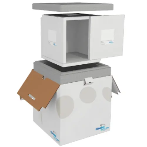 Standard Complete 400-box48H: Outer box and Shields cardboard, insulating box EPS. RTP 400-box 48H: Outer box and Shields twinwall plastic, insulation bo EPS.